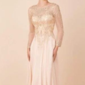 Champagne MOB couture gown size xl mix Anabel NWT